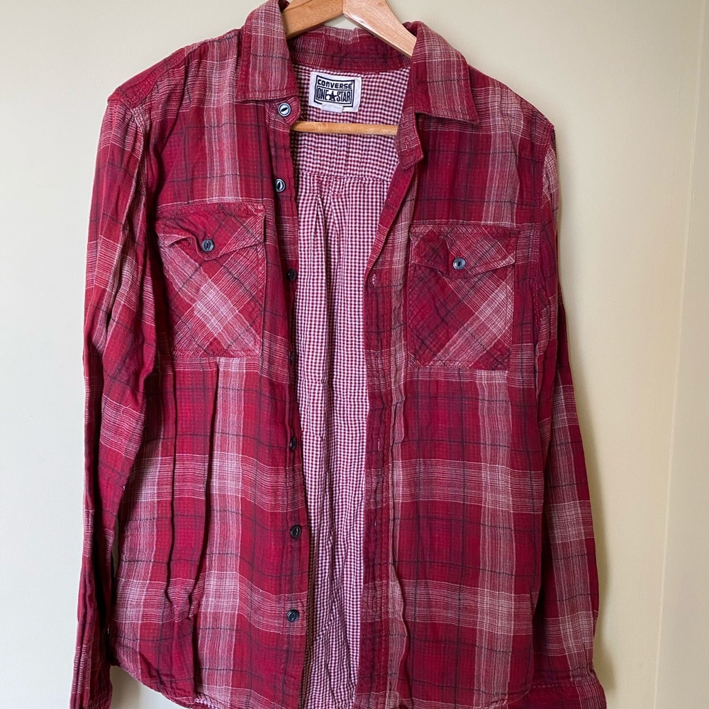 Converse size small button down flannel top